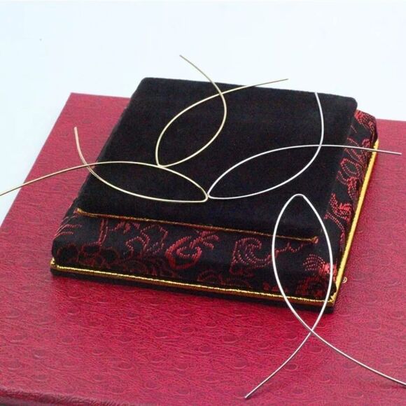 Gold Fish Silhouette Wire Drop Earring - Picture 5 of 13